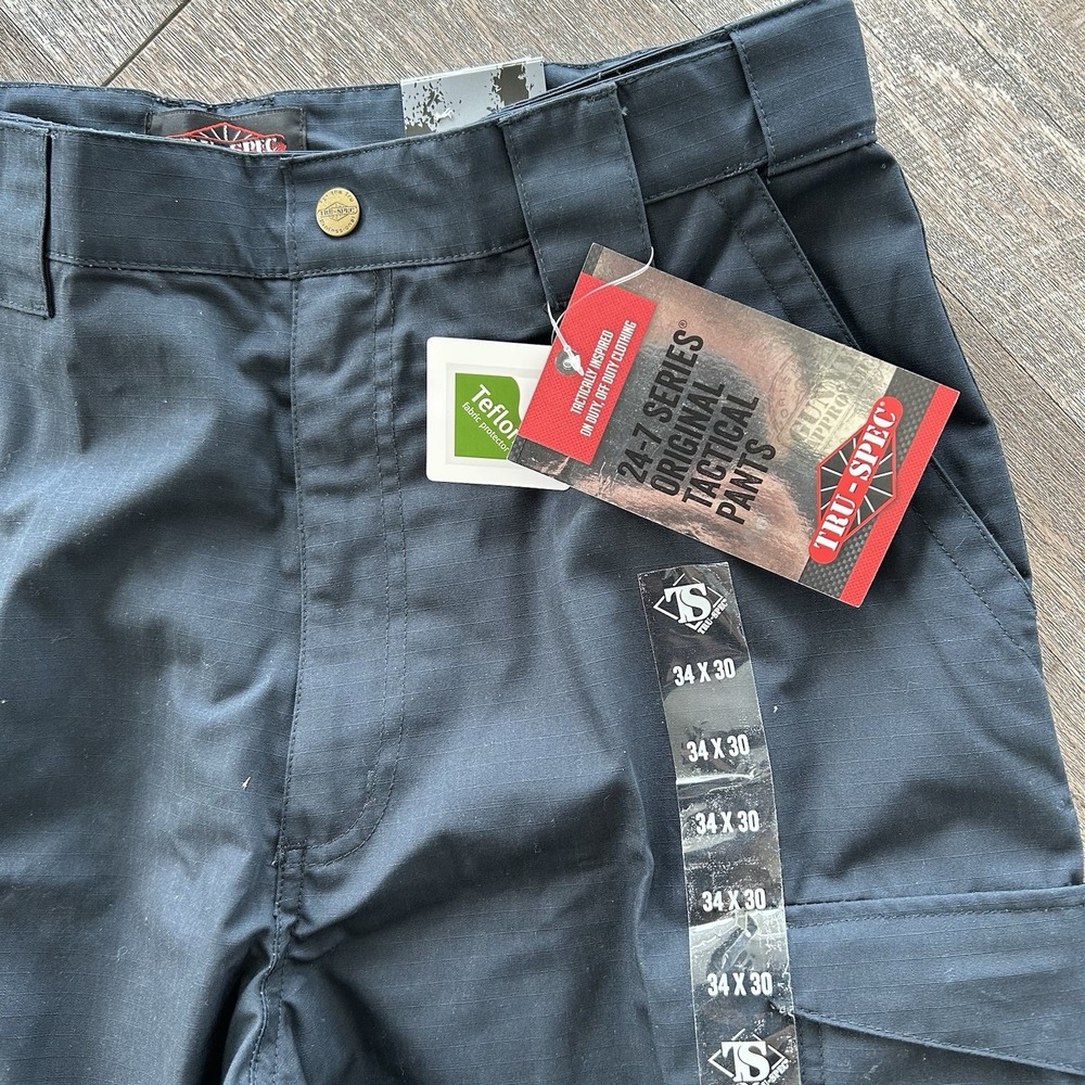 NEW Tru-Spec 24-7 Tactical Cargo Pants Mens 34x30 Dark Navy Blue Ripstop Tech - Picture 3 of 7